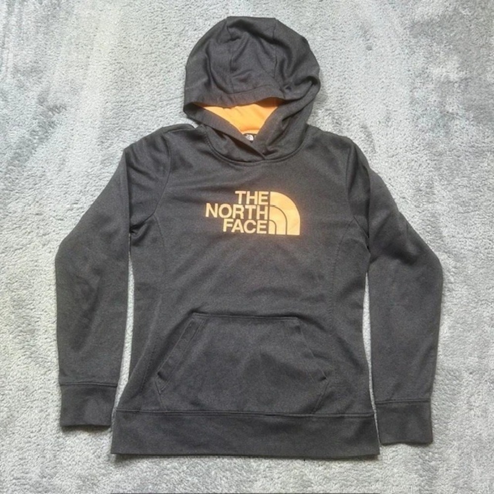 The North Face Half Dome Logo‎ Hoodie Women's M Charcoal Peach Outdoor Pocket